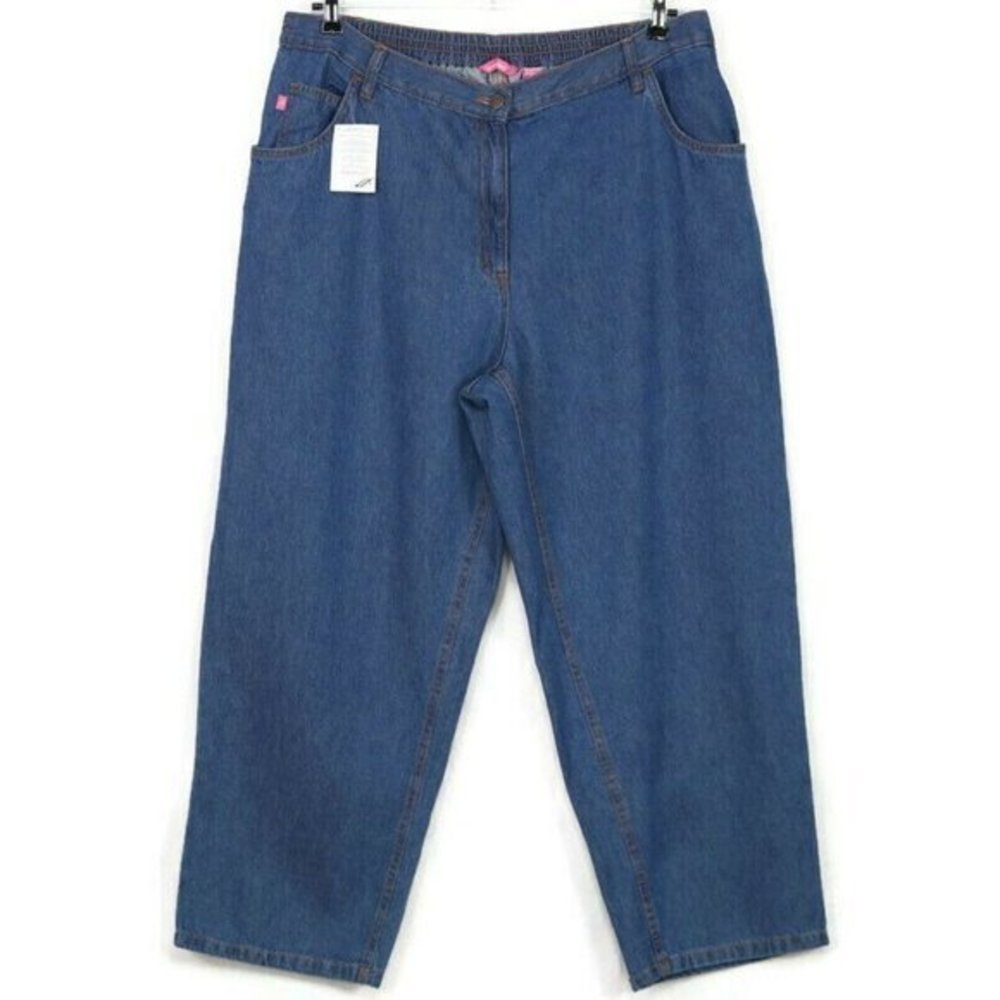 Woman Within Classic Fit Jeans Elastic Waist Petite Plus Size‎ 22WP x 29